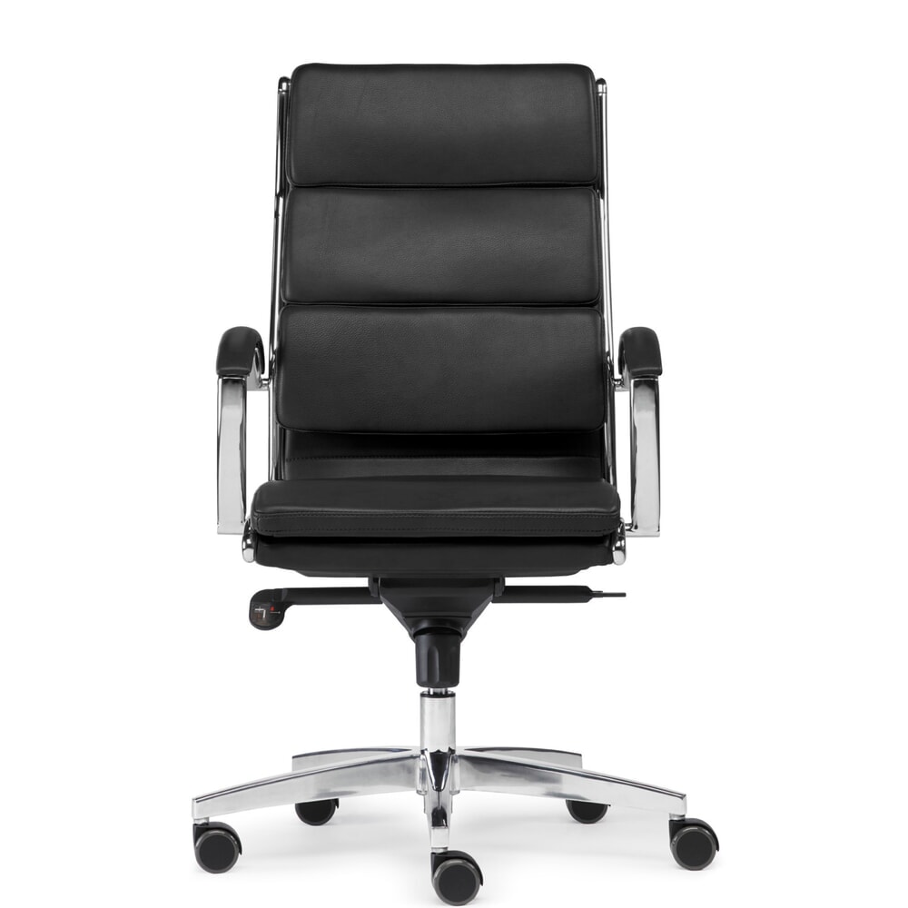Designová kancelářská židle SITWELL STEIFENSAND Dream, hliníková křížová podnož, udržitelná lepená kůže, nosnost 125 kg, černá Obrázek produktu: Designová kancelářská židle SITWELL STEIFENSAND Dream, hliníková křížová podnož, udržitelná lepená kůže, nosnost 125 kg, černá