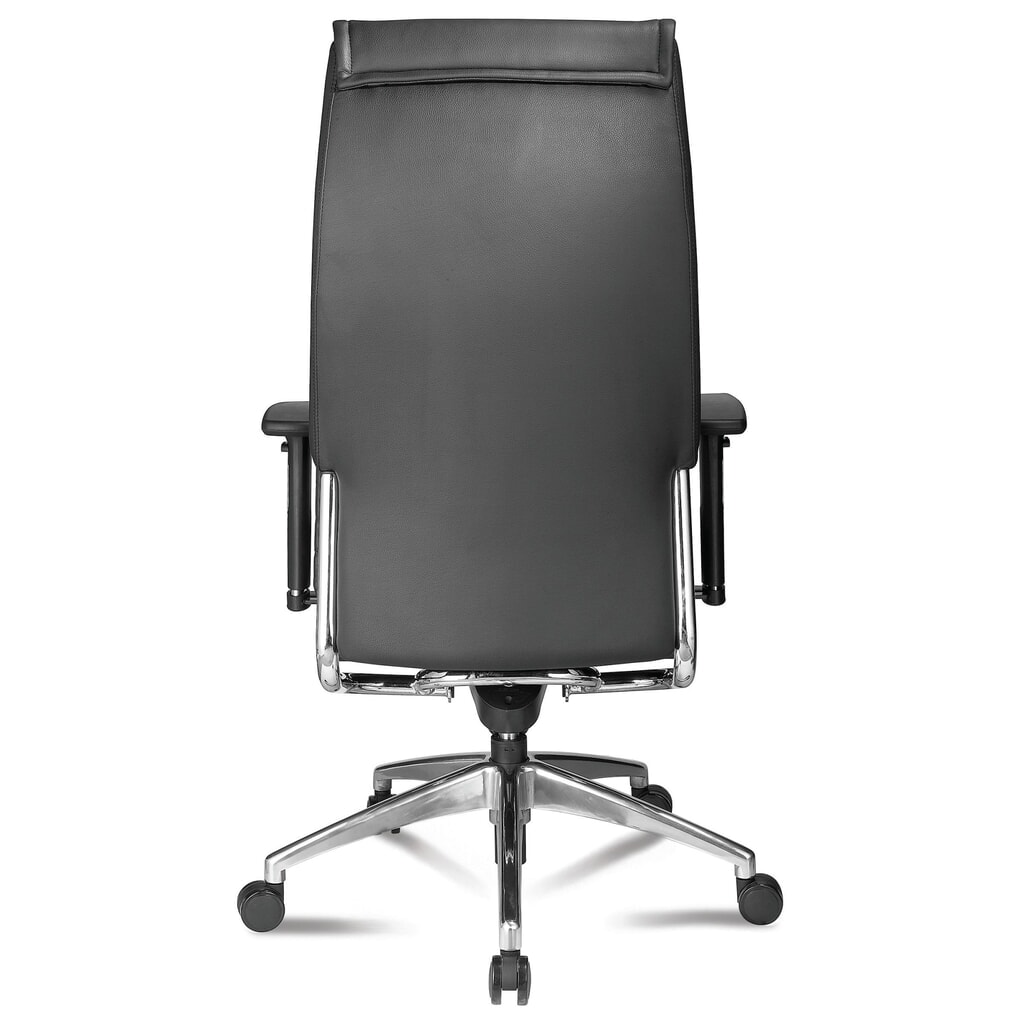 Číslo obrázku produktu 2: Designová kancelářská židle SITWELL STEIFENSAND Big Boss pro vysoké zatížení, kožený sedák s chromovanými prvky