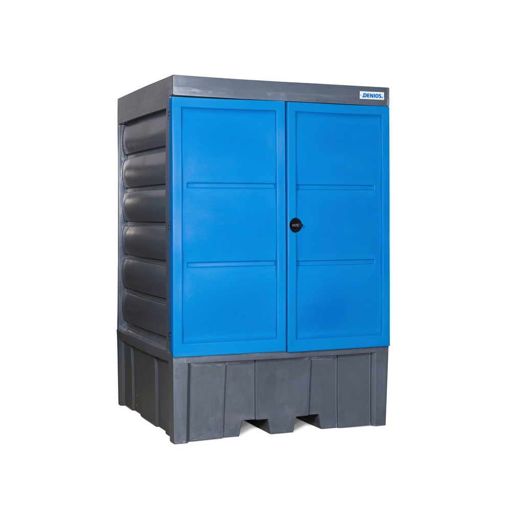 Číslo obrázku produktu 1: Sklad nebezpečných látek z PE, VxŠxH 2330 x 1560 x 1550 mm, 1x IBC nebo 4x 200 l