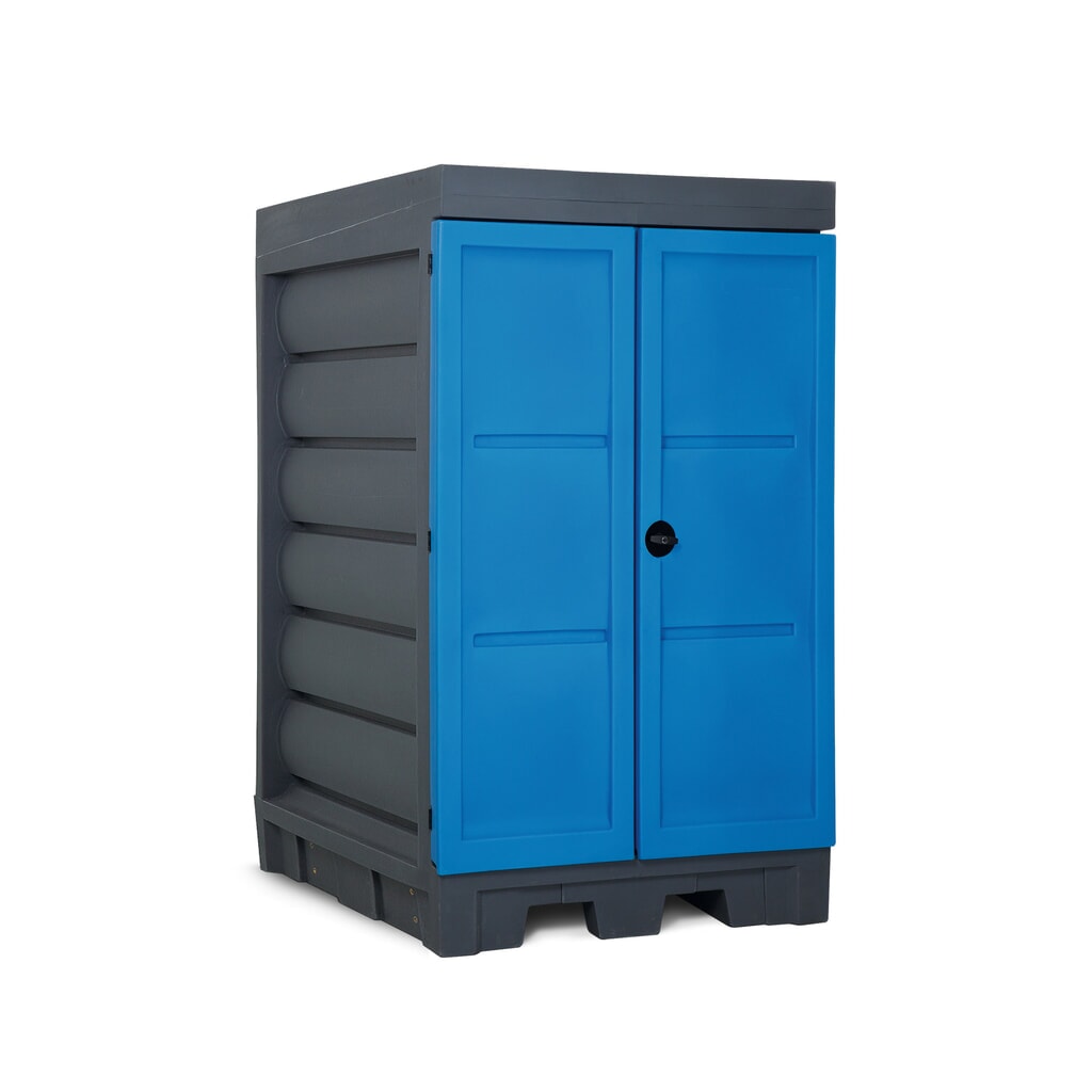 Obrázek produktu: Sklad nebezpečných látek z PE, VxŠxH 1980 x 1140 x 1480 mm, 2x 200 l