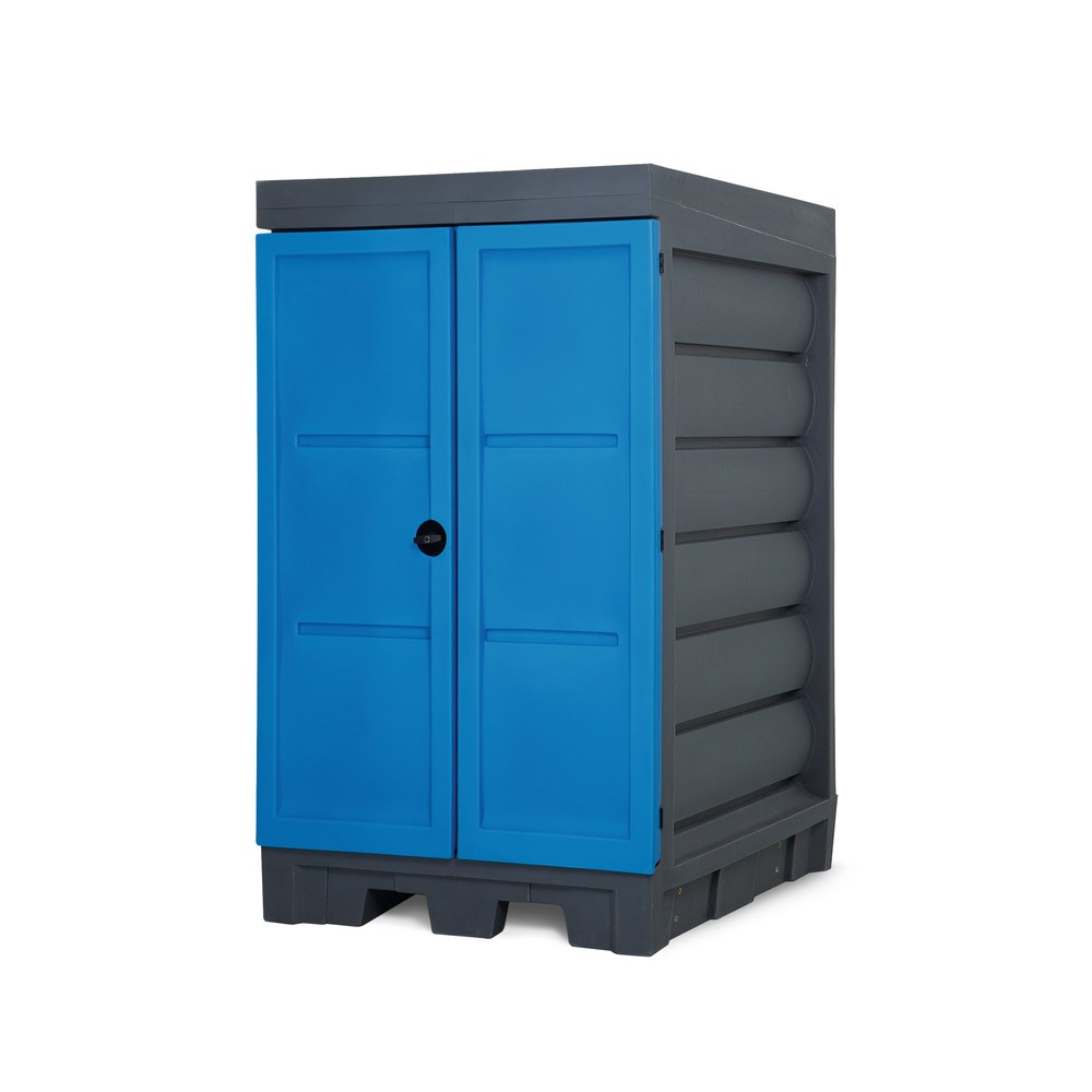 Číslo obrázku produktu 3: Sklad nebezpečných látek z PE, VxŠxH 1980 x 1140 x 1480 mm, 2x 200 l