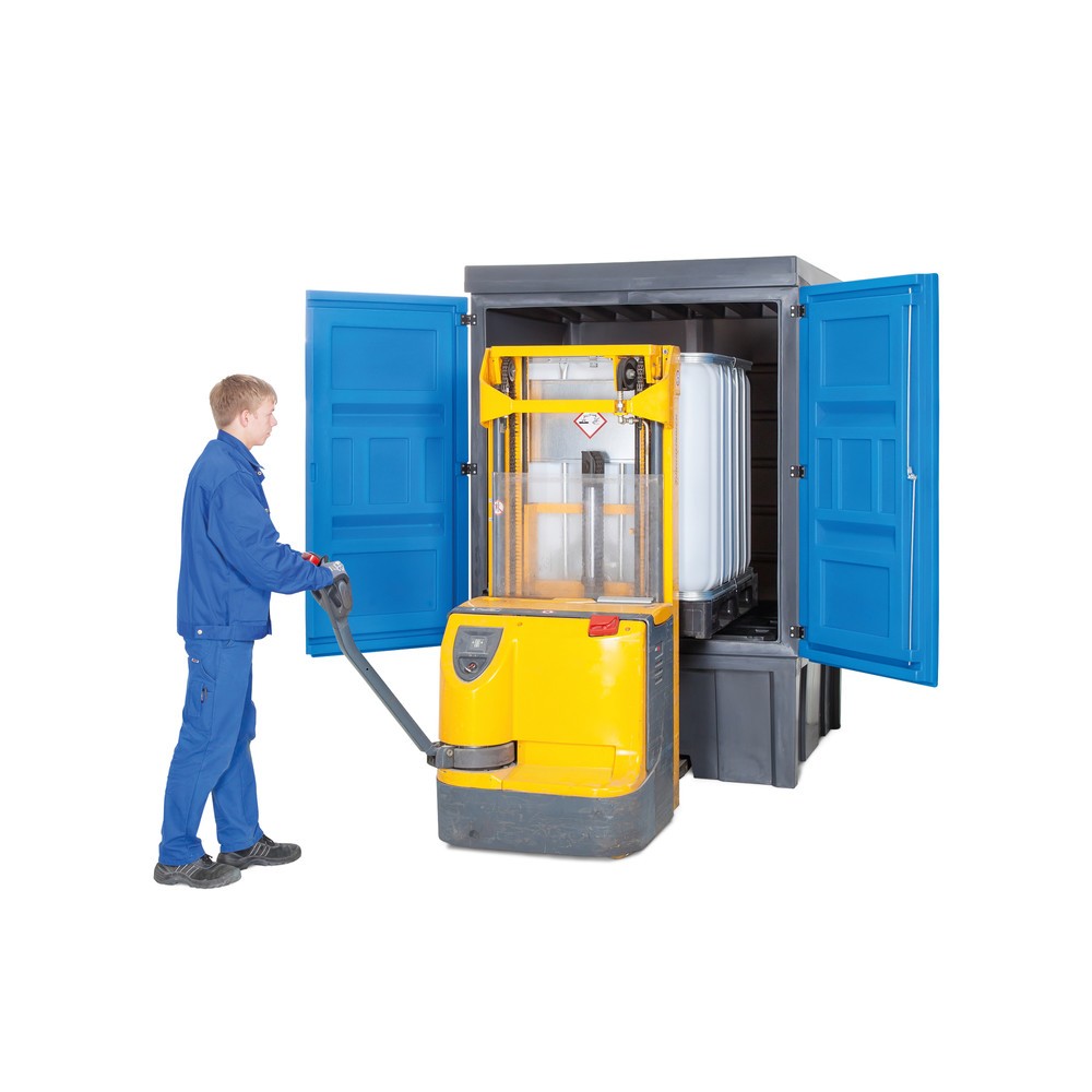 Číslo obrázku produktu 3: Sklad nebezpečných látek z PE, VxŠxH 2330 x 1560 x 1550 mm, 1x IBC nebo 4x 200 l