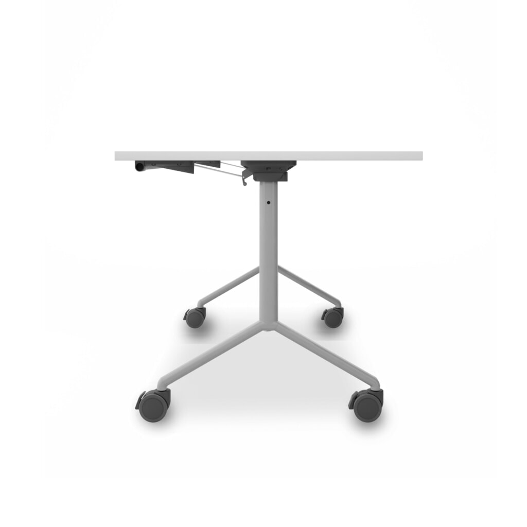 Skládací stůl na kolečkách, ŠxH 1600 x 800 mm, bílá Obrázek produktu: Skládací stůl na kolečkách, ŠxH 1600 x 800 mm, bílá