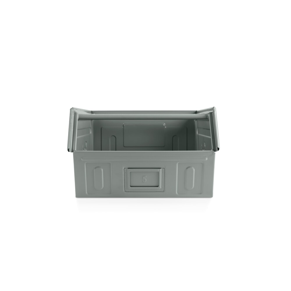 Číslo obrázku produktu 3: Skladovací box, ocelový plech, VxŠxH 300 x 450 x 700 mm, veverčí šedá, 6 ks/JB
