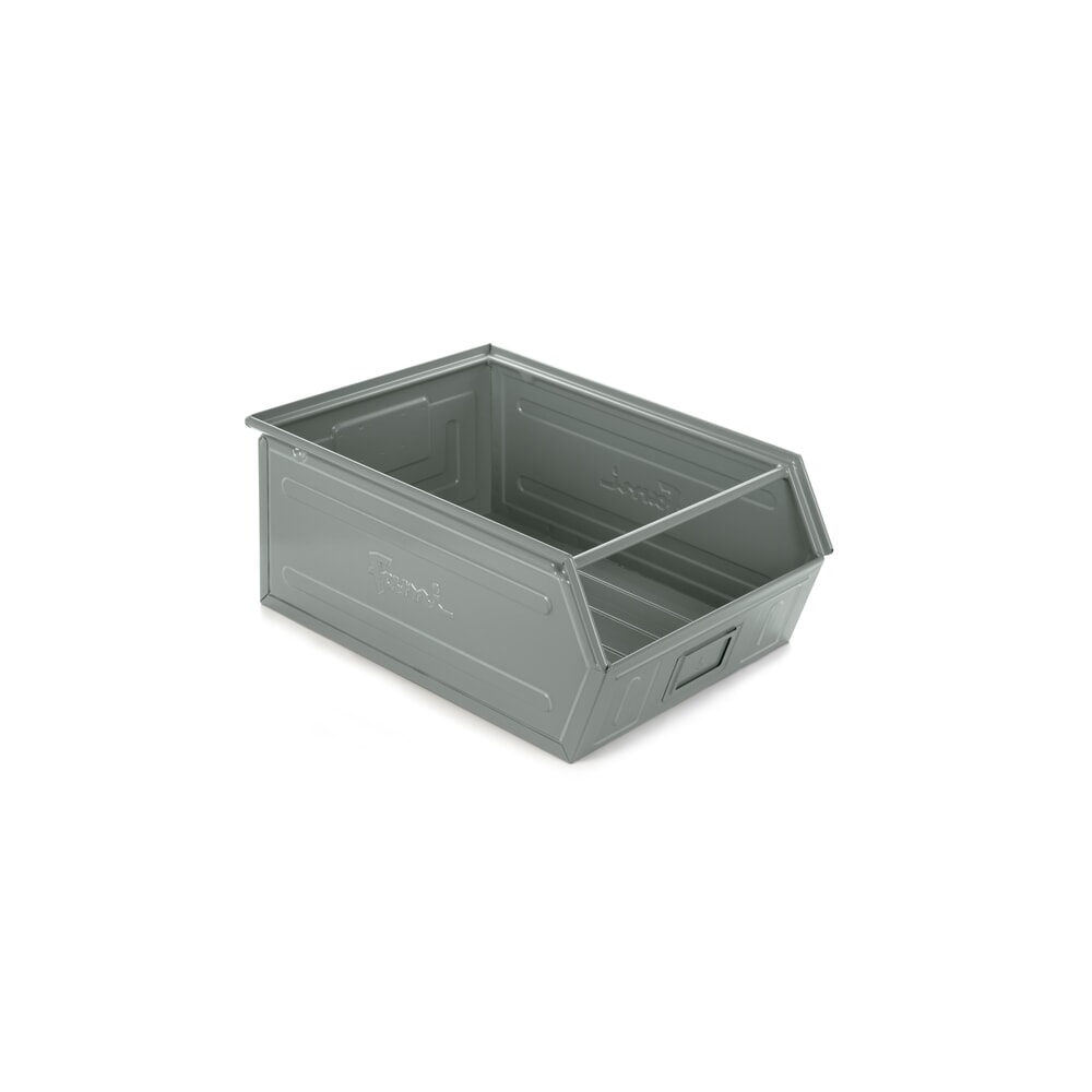 Číslo obrázku produktu 1: Skladovací box, ocelový plech, VxŠxH 300 x 450 x 700 mm, veverčí šedá, 6 ks/JB