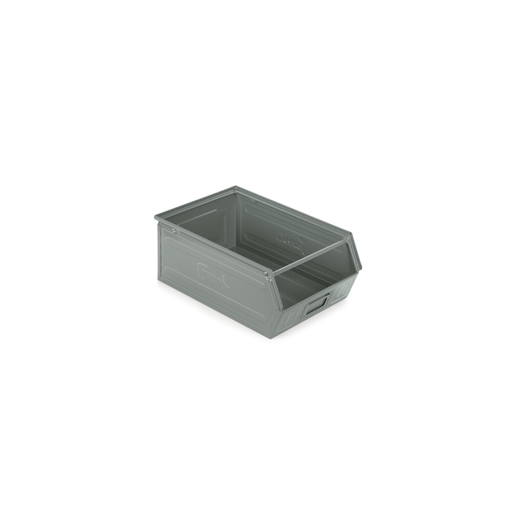 Číslo obrázku produktu 1: Skladovací box, ocelový plech, VxŠxH 200 x 300 x 500 mm, veverčí šedá, 6 ks/JB