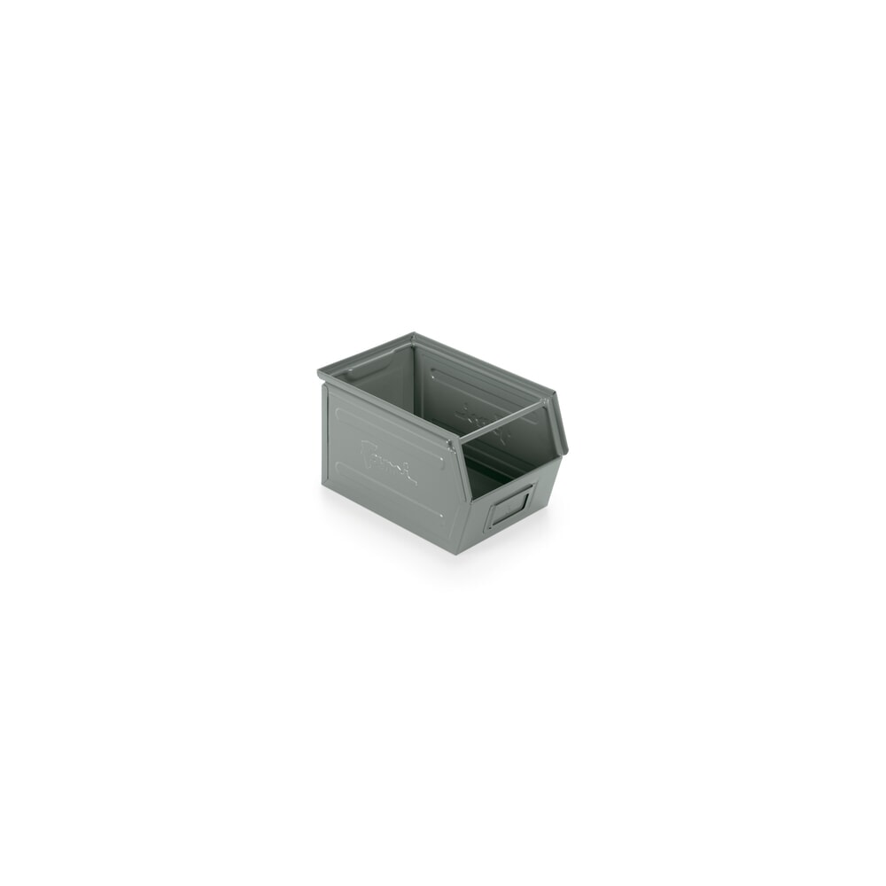 Číslo obrázku produktu 1: Skladovací box, ocelový plech, VxŠxH 200 x 200 x 350 mm, veverčí šedá, 8 ks/JB