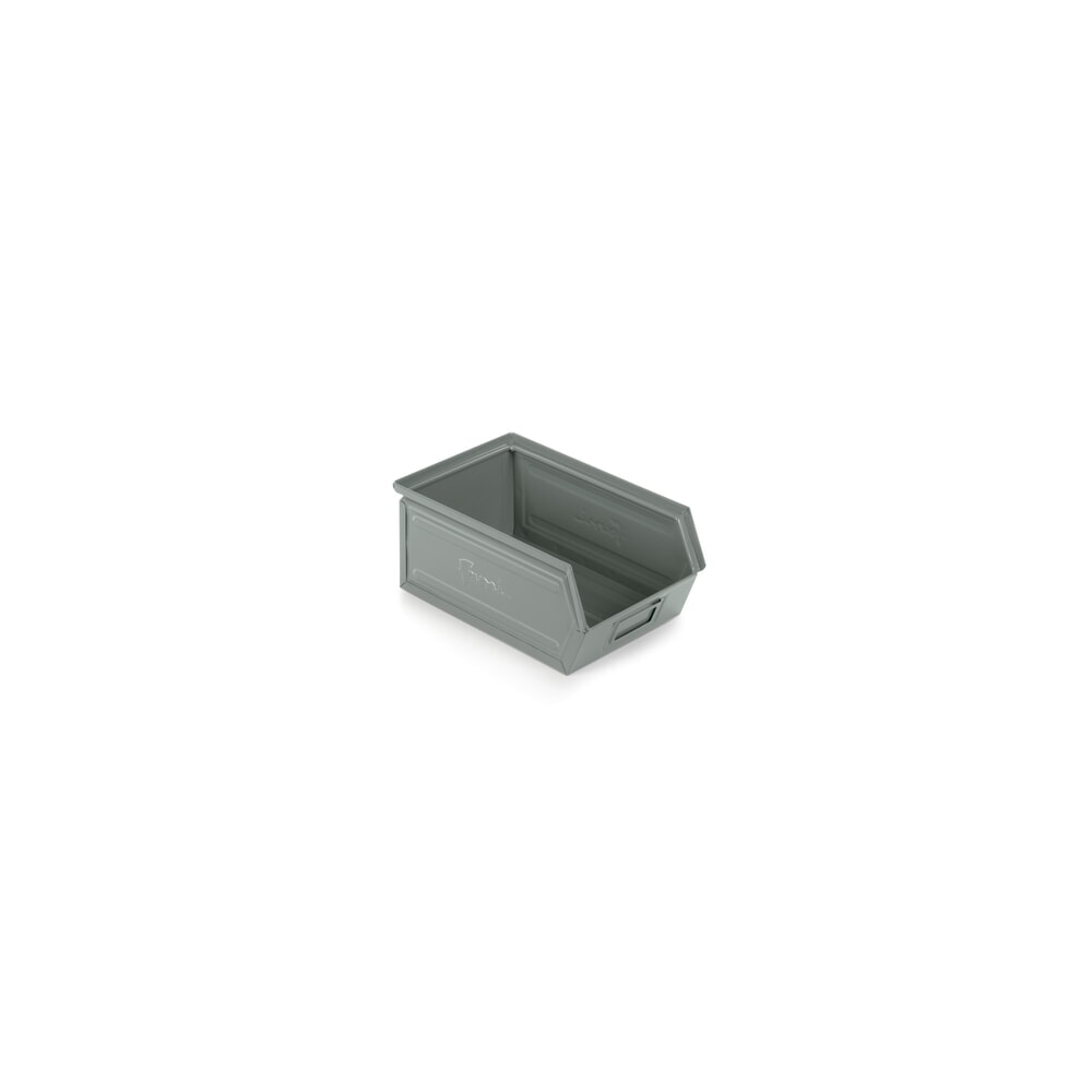 Číslo obrázku produktu 1: Skladovací box, ocelový plech, VxŠxH 145 x 200 x 350 mm, veverčí šedá, 10 ks/JB