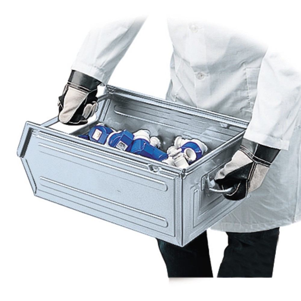 Číslo obrázku produktu 6: Skladovací box, ocelový plech, VxŠxH 200 x 300 x 500 mm, veverčí šedá, 6 ks/JB