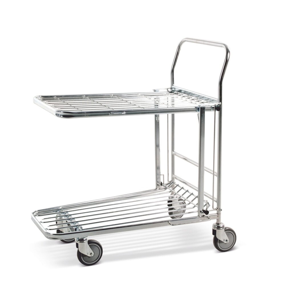 Skladový a přepravní vozík, sklápěcí police, ložná plocha ŠxH 435 x 770 mm Obrázek produktu: Skladový a přepravní vozík, sklápěcí police, ložná plocha ŠxH 435 x 770 mm
