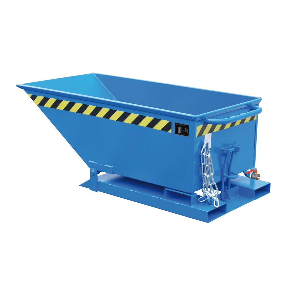 Bauer® Sklápěcí korba na špony, nízký úchyt, lakovaná, objem 0,25 m³, RAL 5012 světle modrá Obrázek produktu: Bauer® Sklápěcí korba na špony, nízký úchyt, lakovaná, objem 0,25 m³, RAL 5012 světle modrá