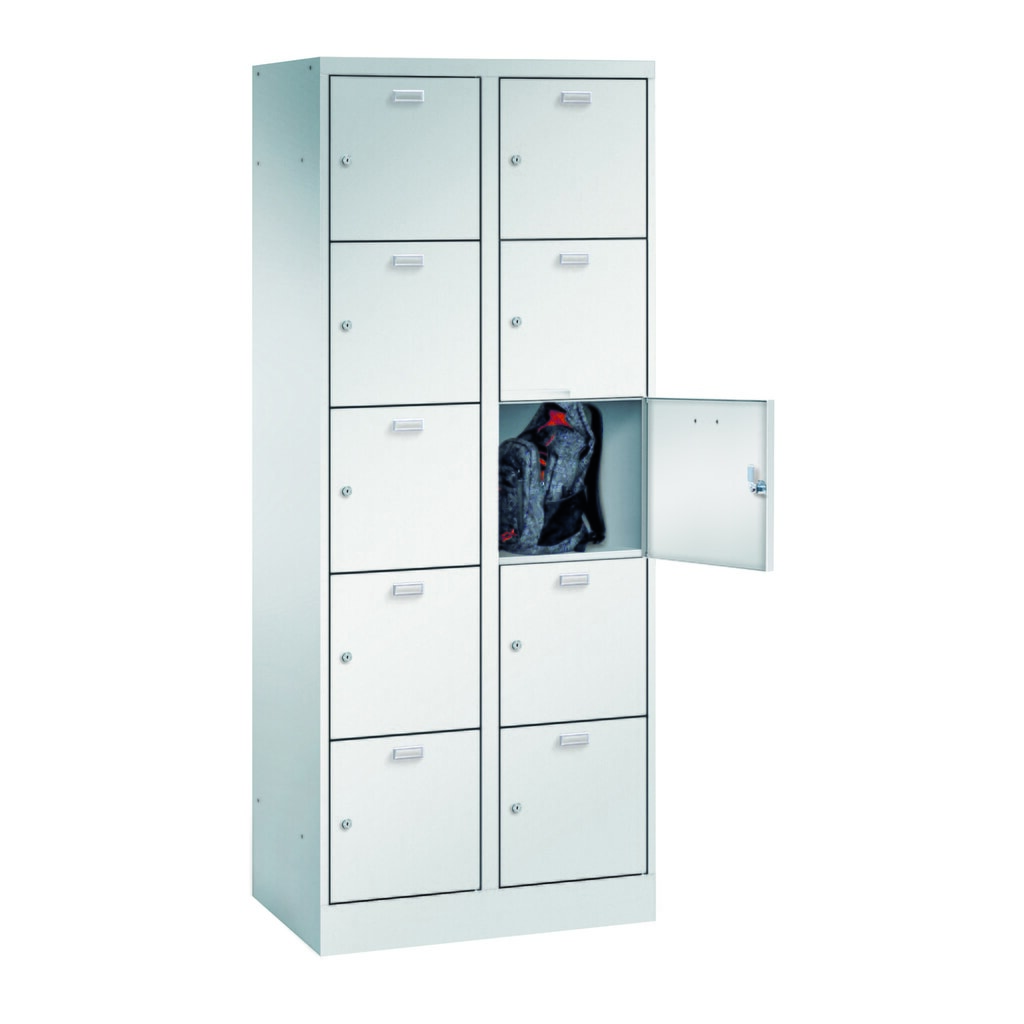 Zamykací skříňka PAVOY, 2 x 5 přihrádek, cylindrický zámek, VxŠxH 1950 x 800 x 500 mm, šířka oddílu 400 mm Číslo obrázku produktu 1: Zamykací skříňka PAVOY, 2 x 5 přihrádek, cylindrický zámek, VxŠxH 1950 x 800 x 500 mm, šířka oddílu 400 mm