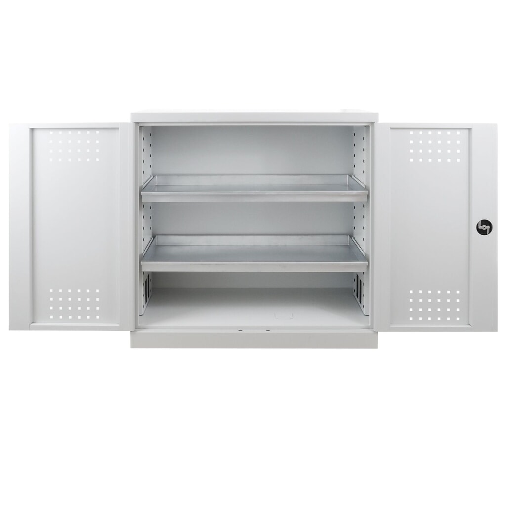Číslo obrázku produktu 4: Ekologická skříň na chemikálie BASIC, V×Š×H 1000 × 1000 × 500 mm, 2 sběrné vany