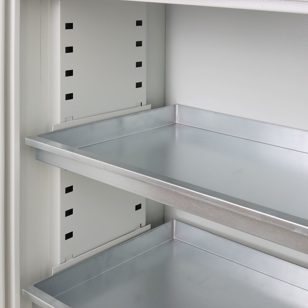Ekologická skříň na chemikálie BASIC, V׊×H 1000 × 1000 × 500 mm, 2 sběrné vany Číslo obrázku produktu 6: Ekologická skříň na chemikálie BASIC, V׊×H 1000 × 1000 × 500 mm, 2 sběrné vany