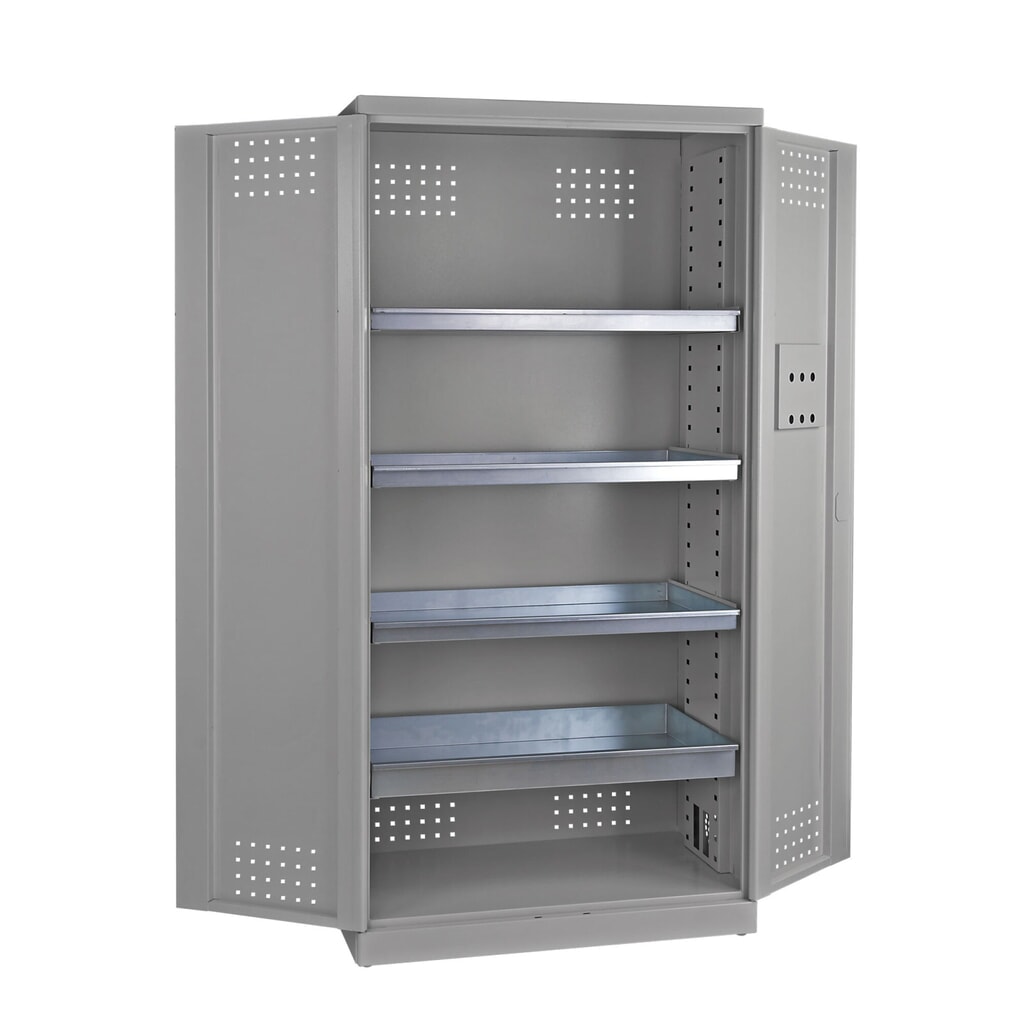 Skříň na chemikálie a na přípravky na ochranu rostlin HEMMDAL se 4 sběrnými vanami, VxŠxH 1920 x 920 x 580 mm Číslo obrázku produktu 7: Skříň na chemikálie a na přípravky na ochranu rostlin HEMMDAL se 4 sběrnými vanami, VxŠxH 1920 x 920 x 580 mm