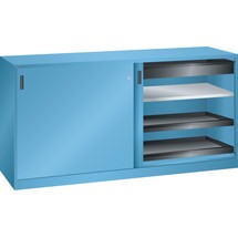 Skříň na nářadí LISTA, (ŠxHxV) 2000x580x1000 mm, 4 výsuvy a 2 zásuvky, světle modrá