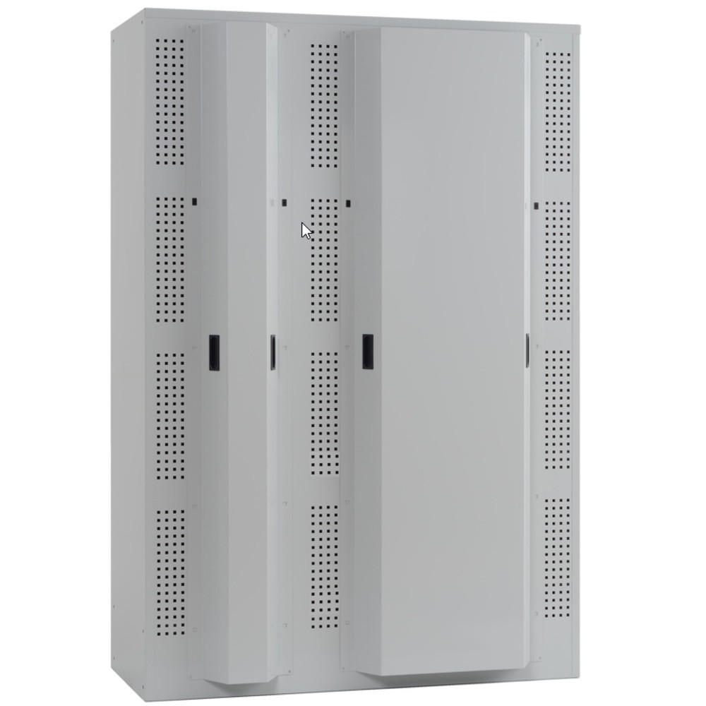 Číslo obrázku produktu 2: Skříň pro nabíjení akumulátorů LISTA, (ŠxHxV) 1205x585x1790 mm, 3x4 přihrádky, 2 moduly v přihrádce, světle šedá