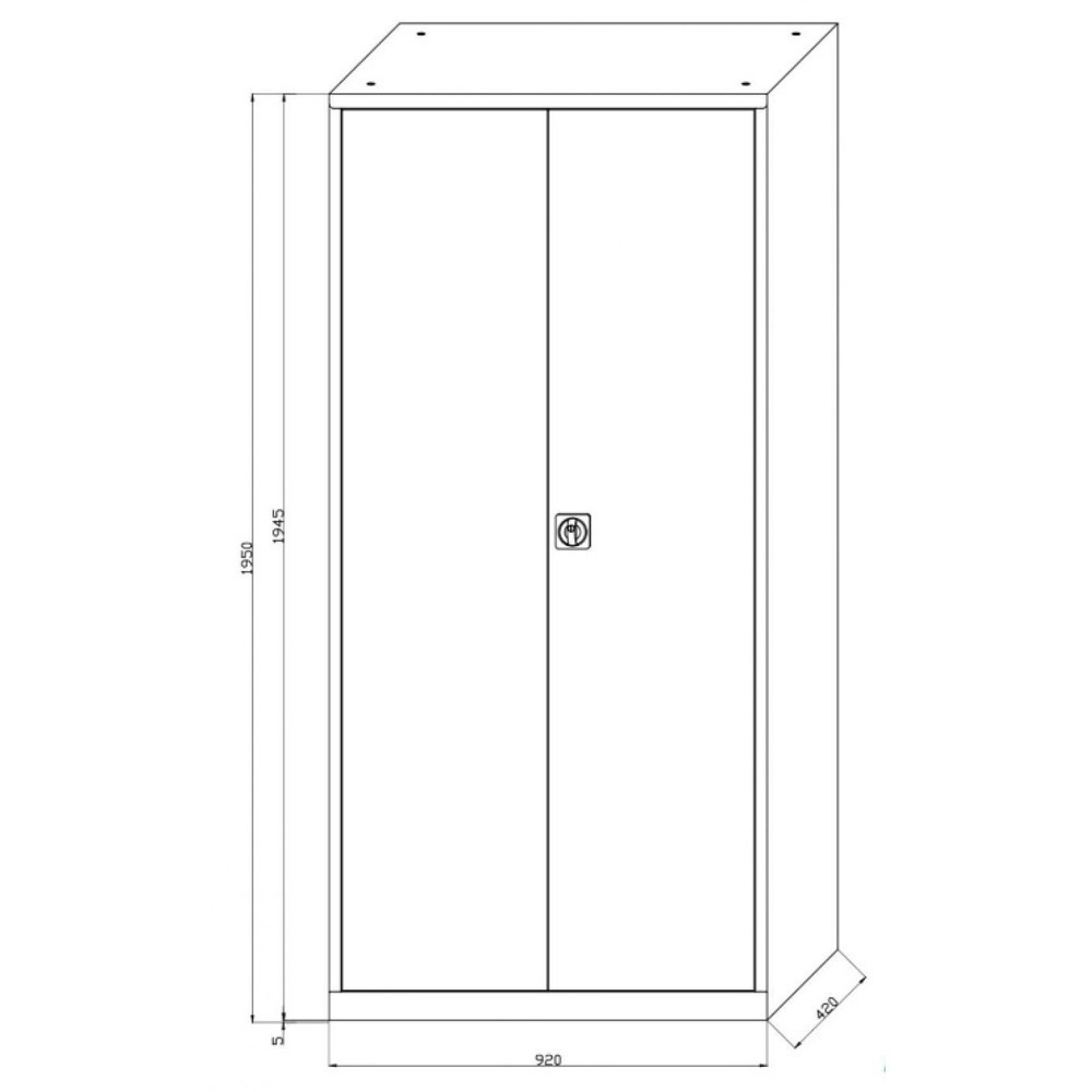 Číslo obrázku produktu 2: Skříň s křídlovými dveřmi HEMMDAL HF-ST, 5 výšek pořadače, VxŠxH 1950 x 920 x 420 mm, pozinkované police, světle šedá/hořcová modř