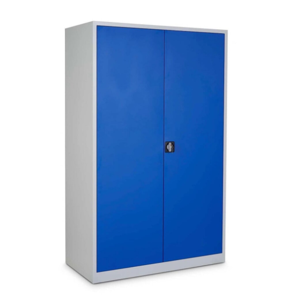Obrázek produktu: Ocelová skříň HEMMDAL HS-XBT, 5 výšek pořadače, VxŠxH 1950 x 1200 x 500 mm, police s práškovým nástřikem, světle šedá/hořcová modř
