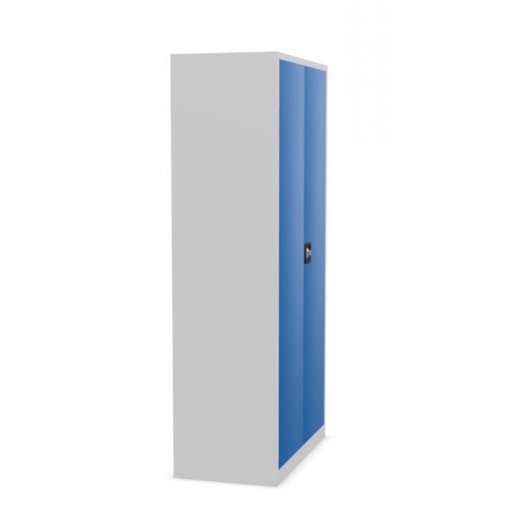 Číslo obrázku produktu 4: Skříň s křídlovými dveřmi HEMMDAL HF-ST, 5 výšek pořadače, VxŠxH 1950 x 1200 x 420 mm, police s práškovým nástřikem, světle šedá/hořcová modř