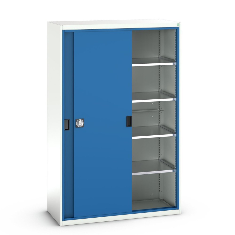 Číslo obrázku produktu 1: Skříň s posuvnými dveřmi bott verso se 4 policemi, ŠxHxV: 1300 x 550 x 2000 mm