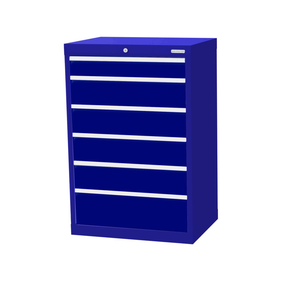 Obrázek produktu: Skříň se zásuvkami Bedrunka+Hirth Profi, zásuvky 1x100 + 4x150 + 1x200 mm, VxŠxH 1019 x 680 x 500 mm, enziánová modrá, enziánová modrá