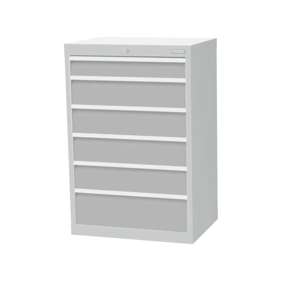 Obrázek produktu: Skříň se zásuvkami Bedrunka+Hirth Profi, zásuvky 1x100 + 4x150 + 1x200 mm, VxŠxH 1019 x 680 x 500 mm, světle šedá, světle šedá