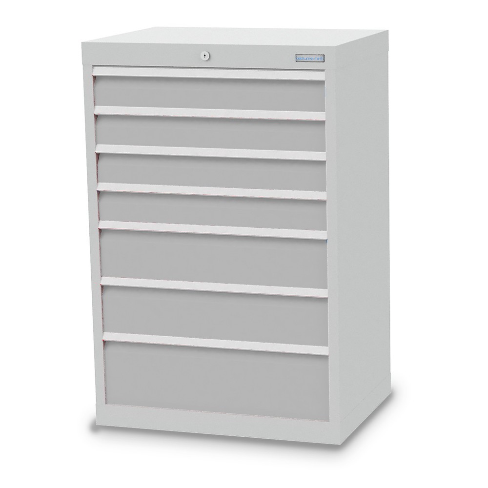 Obrázek produktu: Skříň se zásuvkami Bedrunka+Hirth Profi, zásuvky 4x100 + 2x150 + 1x200 mm, VxŠxH 1019 x 680 x 500 mm, světle šedá, světle šedá