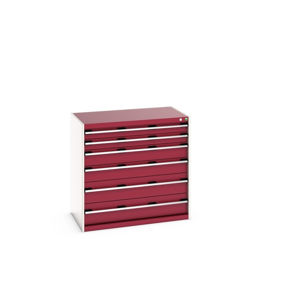 Obrázek produktu: Skříň se zásuvkami bott cubio, zásuvky 2×100 + 2×150 × 2×200 mm, nosnost 75 kg, šířka 1 050 mm, purpurově červená