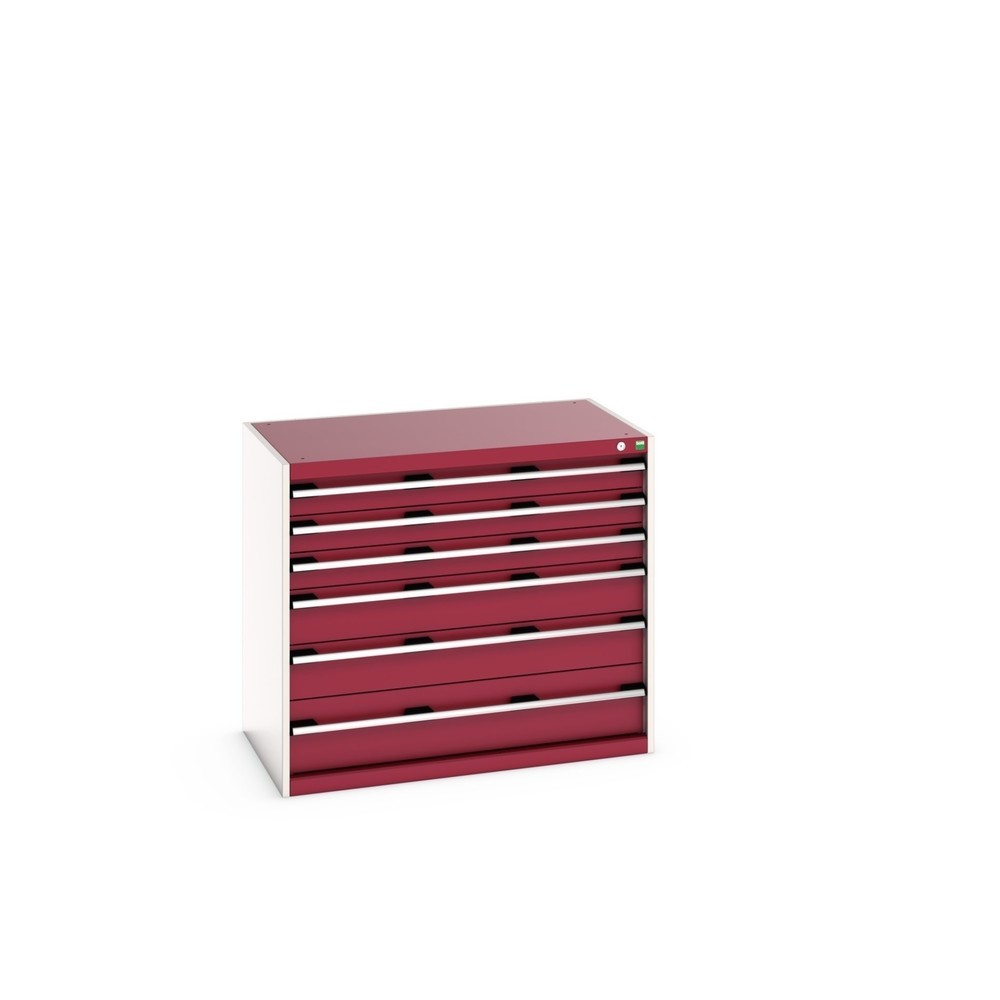 Obrázek produktu: Skříň se zásuvkami bott cubio, zásuvky 3×100 + 2×150 + 1×200 mm, nosnost 200 kg, šířka 1050 mm, purpurově červená