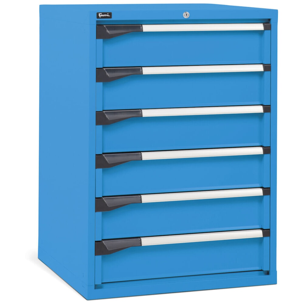 Číslo obrázku produktu 2: Skříň se zásuvkami Fami MASTER, 6 zásuvek, VxŠxH 1000 x 714 x 726 mm, světle modrá