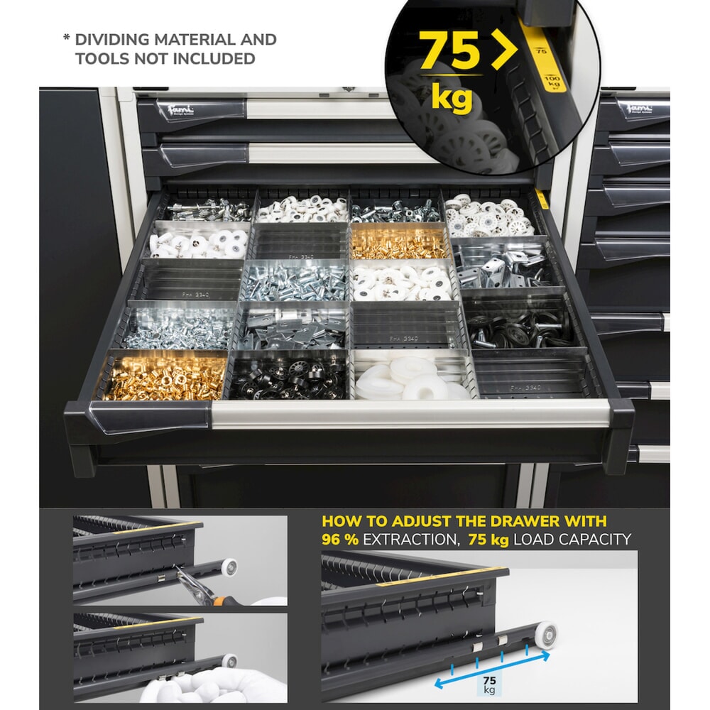 Číslo obrázku produktu 4: Skříň se zásuvkami Fami MASTER, 6 zásuvek, VxŠxH 1000 x 714 x 726 mm, světle modrá