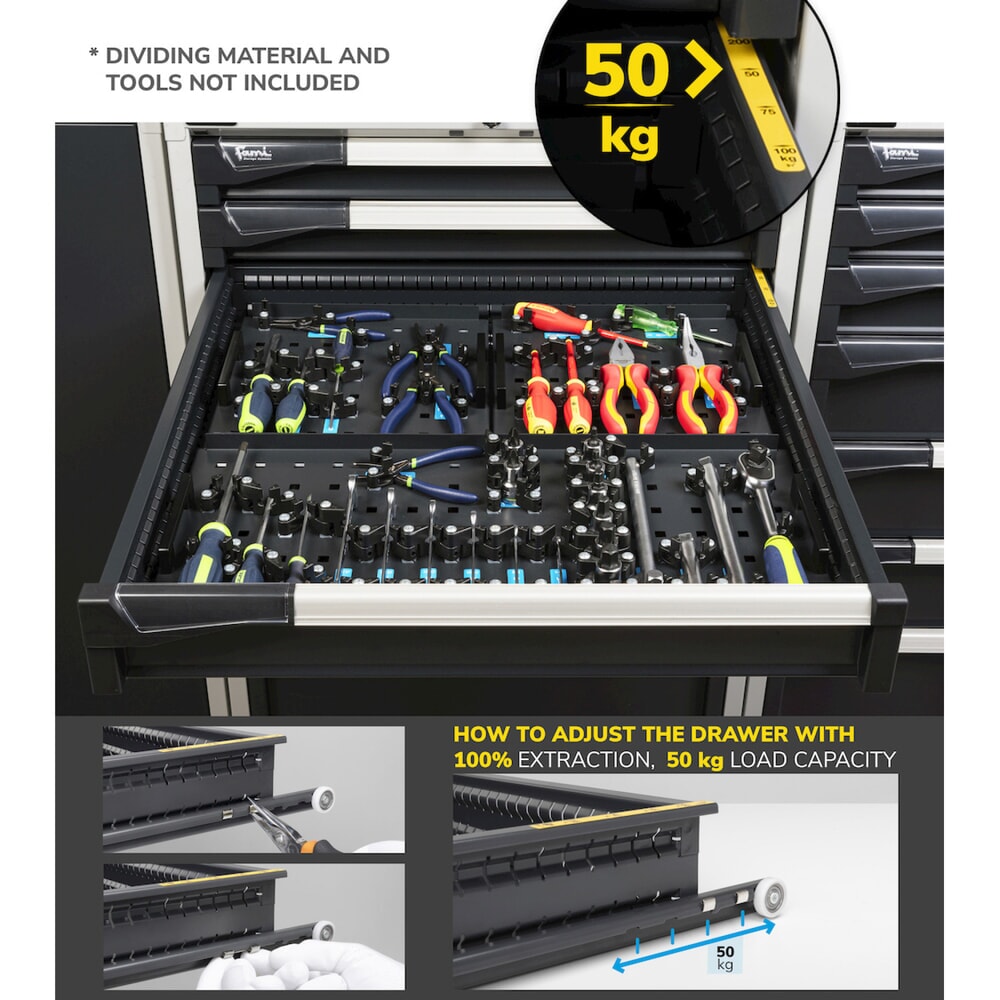 Číslo obrázku produktu 5: Skříň se zásuvkami Fami MASTER, 6 zásuvek, VxŠxH 1000 x 714 x 726 mm, světle modrá