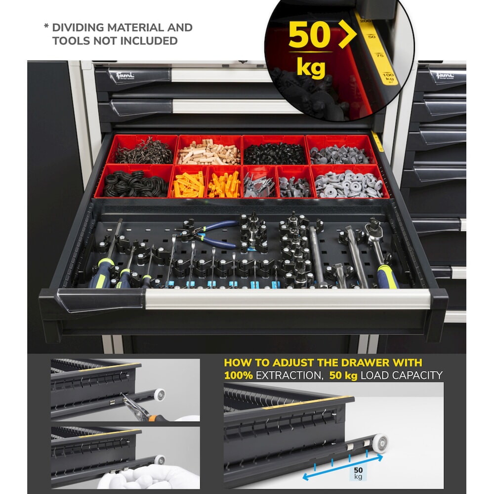 Číslo obrázku produktu 6: Skříň se zásuvkami Fami MASTER, 6 zásuvek, VxŠxH 1000 x 714 x 726 mm, světle modrá