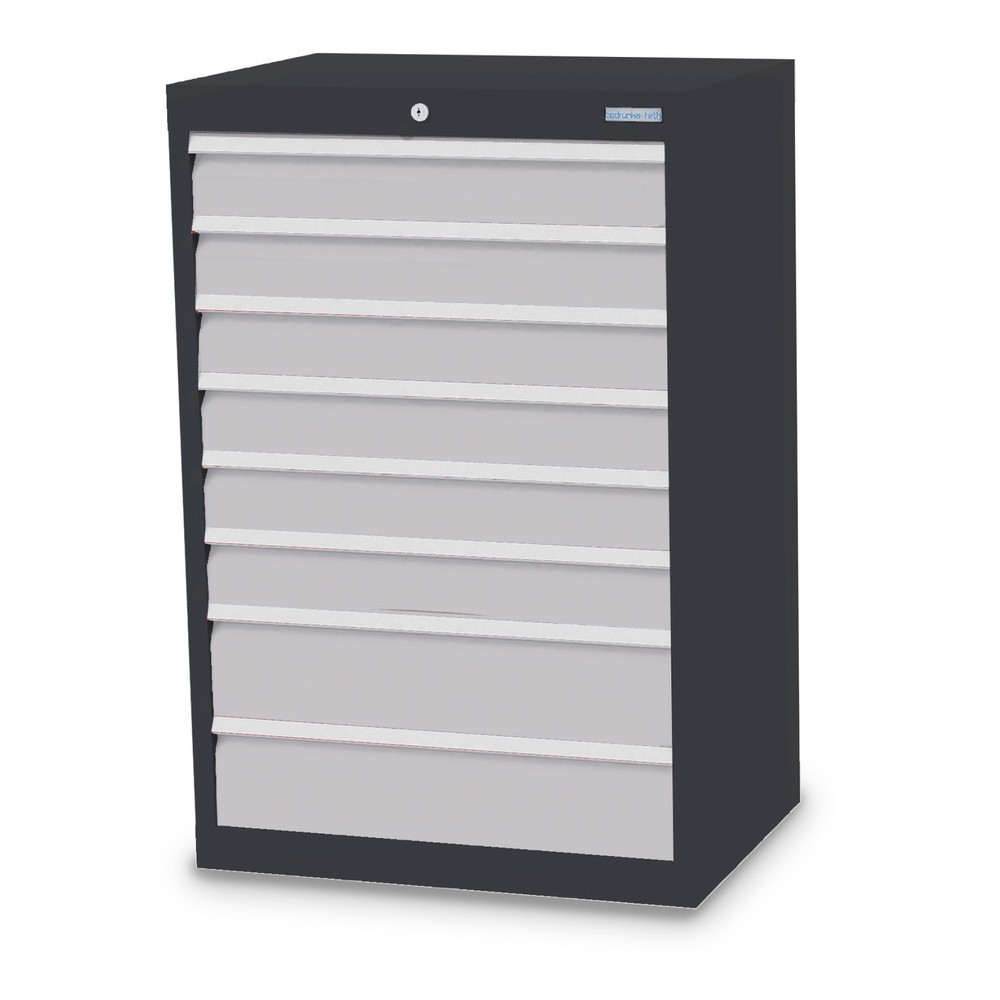 Obrázek produktu: Skříň se zásuvkami Profi Bedrunka+Hirth, zásuvky 6x100 + 2x150 mm, VxŠxH 1019 x 680 x 500 mm, antracitová šedá, světle šedá