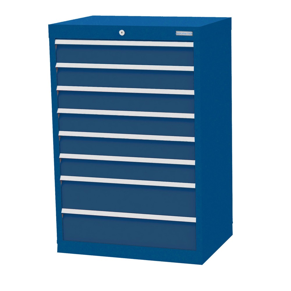 Obrázek produktu: Skříň se zásuvkami Profi Bedrunka+Hirth, zásuvky 6x100 + 2x150 mm, VxŠxH 1019 x 680 x 500 mm, enziánová modrá, enziánová modrá
