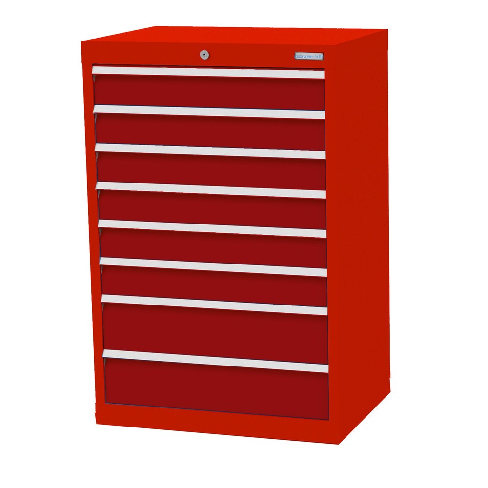 Obrázek produktu: Skříň se zásuvkami Profi Bedrunka+Hirth, zásuvky 6x100 + 2x150 mm, VxŠxH 1019 x 680 x 500 mm, dopravní červená, rubínová