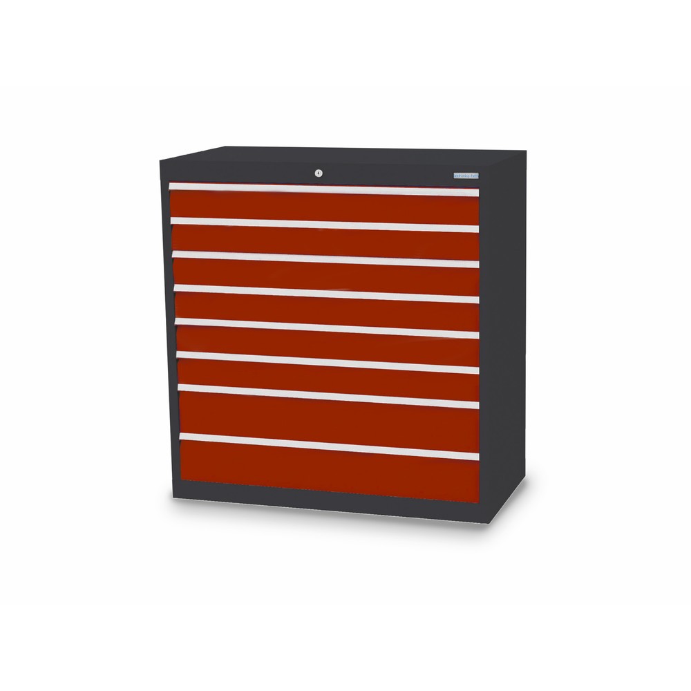 Obrázek produktu: Skříň se zásuvkami Profi Bedrunka+Hirth, zásuvky 6x100 + 2x150 mm, VxŠxH 1019 x 980 x 500 mm, antracitová šedá, rubínová