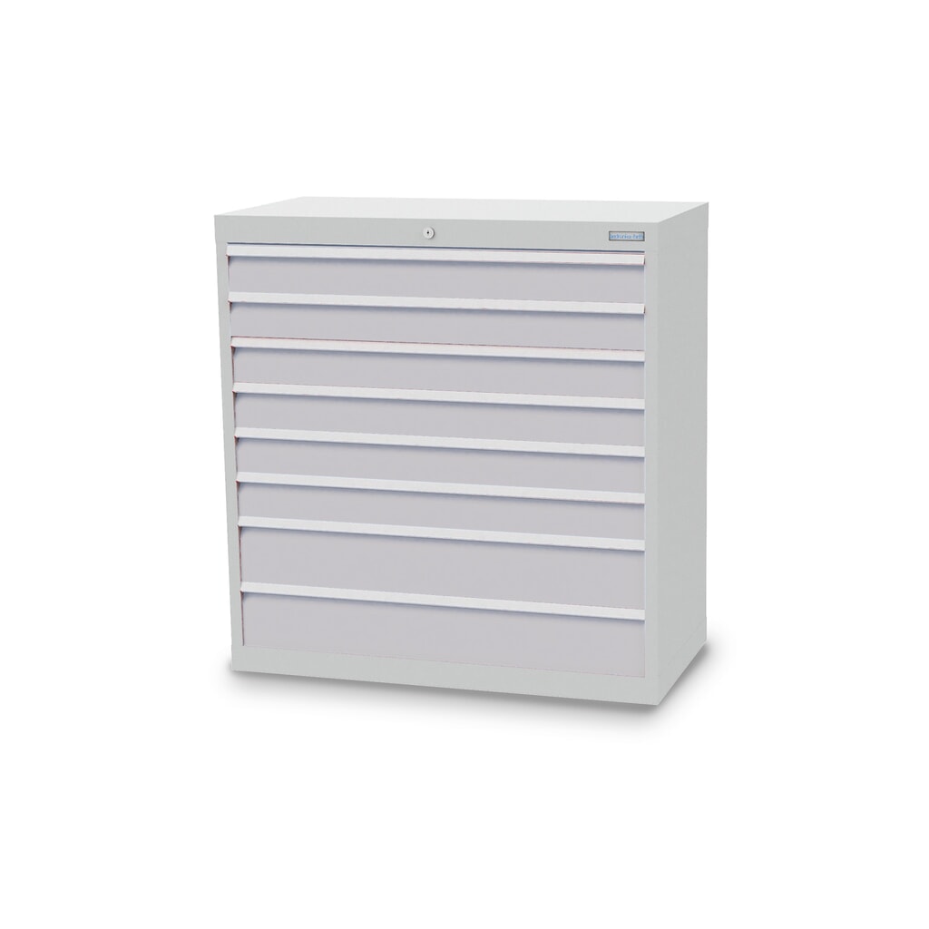 Skříň se zásuvkami Profi Bedrunka+Hirth, zásuvky 6x100 + 2x150 mm, VxŠxH 1019 x 980 x 500 mm, světle šedá, světle šedá Obrázek produktu: Skříň se zásuvkami Profi Bedrunka+Hirth, zásuvky 6x100 + 2x150 mm, VxŠxH 1019 x 980 x 500 mm, světle šedá, světle šedá