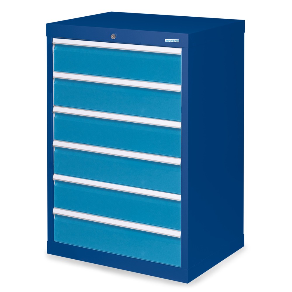 Obrázek produktu: Skříň se zásuvkami Profi Bedrunka+Hirth, zásuvky 6x150 mm, VxŠxH 1019 x 680 x 500 mm, enziánová modrá, světle modrá