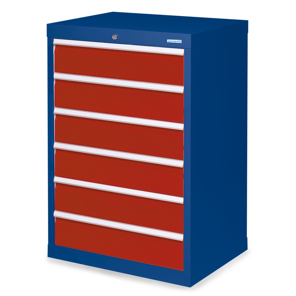 Obrázek produktu: Skříň se zásuvkami Profi Bedrunka+Hirth, zásuvky 6x150 mm, VxŠxH 1019 x 680 x 500 mm, enziánová modrá, rubínová