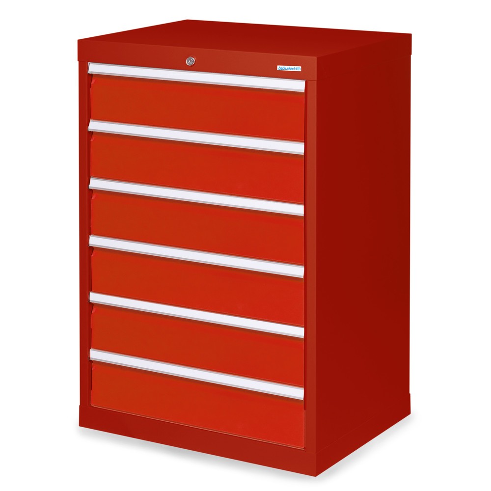 Obrázek produktu: Skříň se zásuvkami Profi Bedrunka+Hirth, zásuvky 6x150 mm, VxŠxH 1019 x 680 x 500 mm, rubínová, dopravní červená