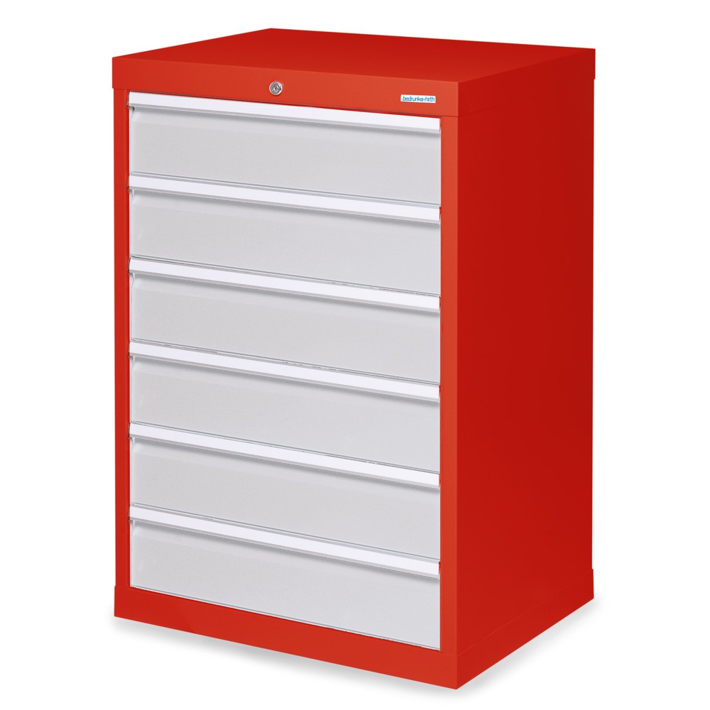 Obrázek produktu: Skříň se zásuvkami Profi Bedrunka+Hirth, zásuvky 6x150 mm, VxŠxH 1019 x 680 x 500 mm, dopravní červená, světle šedá