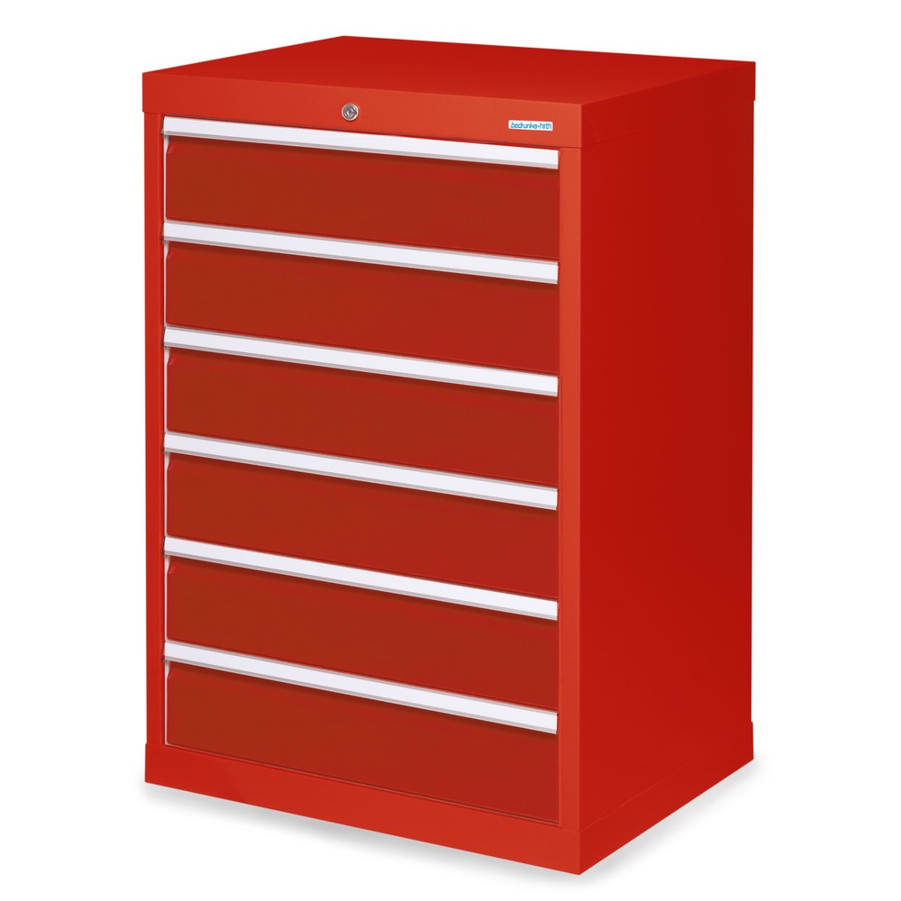 Obrázek produktu: Skříň se zásuvkami Profi Bedrunka+Hirth, zásuvky 6x150 mm, VxŠxH 1019 x 680 x 500 mm, dopravní červená, rubínová