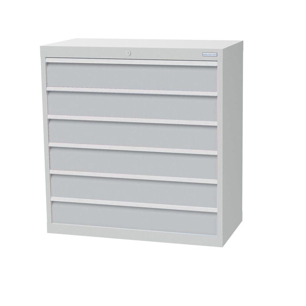 Obrázek produktu: Skříň se zásuvkami Profi Bedrunka+Hirth, zásuvky 6x150 mm, VxŠxH 1019 x 980 x 500 mm, světle šedá, světle šedá