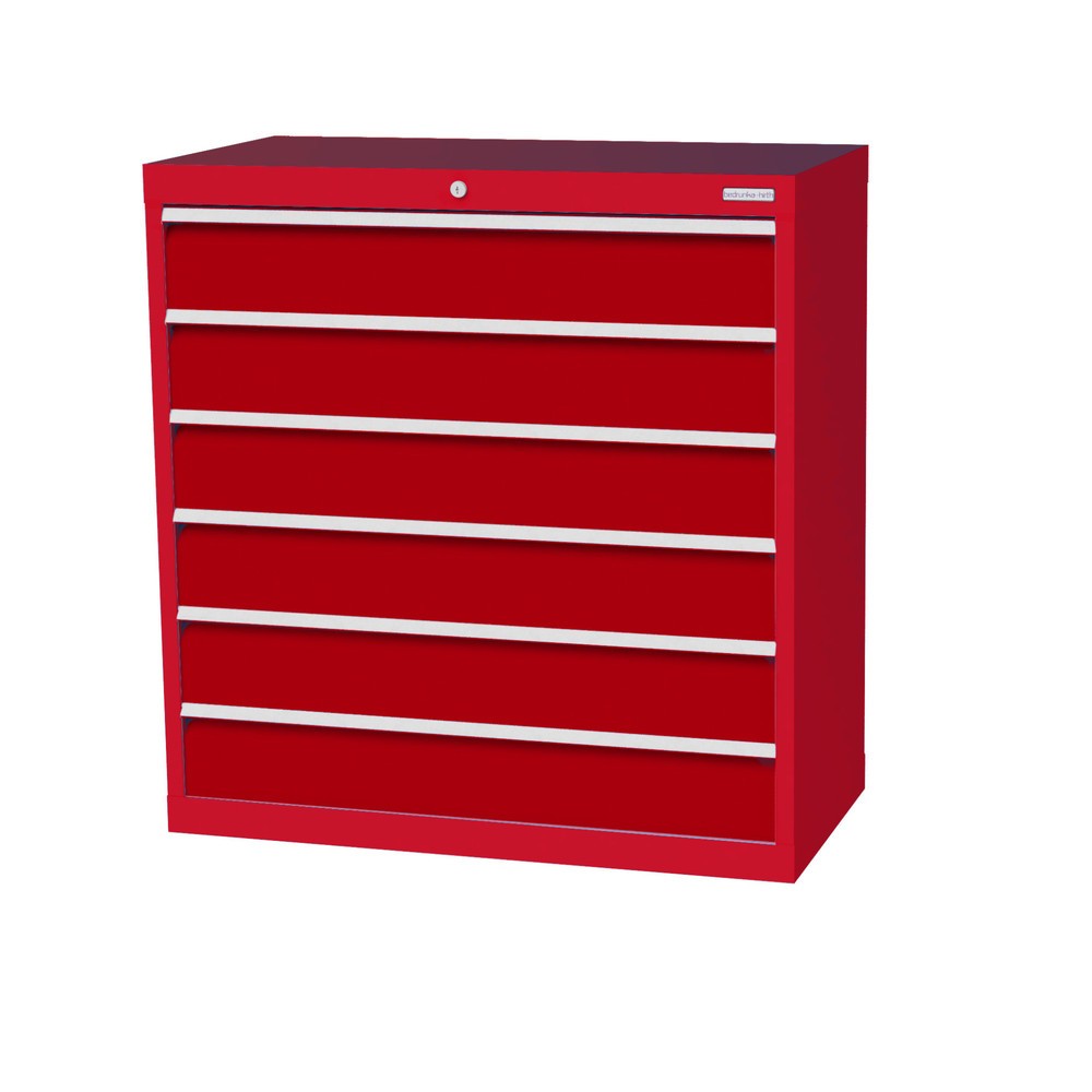 Obrázek produktu: Skříň se zásuvkami Profi Bedrunka+Hirth, zásuvky 6x150 mm, VxŠxH 1019 x 980 x 500 mm, dopravní červená, rubínová
