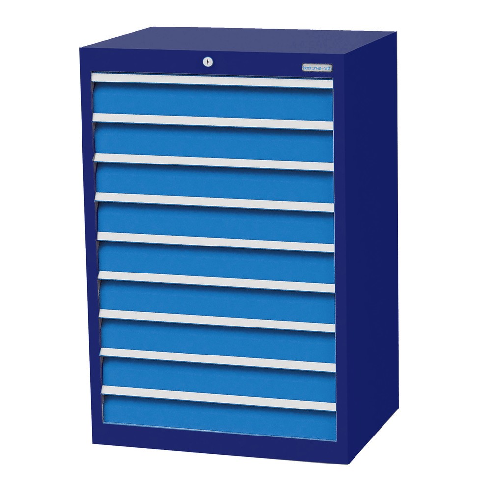 Obrázek produktu: Skříň se zásuvkami Profi Bedrunka+Hirth, zásuvky 9x100 mm, VxŠxH 1019 x 680 x 500 mm, enziánová modrá, světle modrá