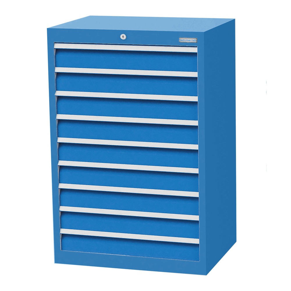 Obrázek produktu: Skříň se zásuvkami Profi Bedrunka+Hirth, zásuvky 9x100 mm, VxŠxH 1019 x 680 x 500 mm, světle modrá, světle modrá