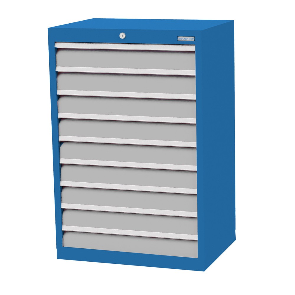 Obrázek produktu: Skříň se zásuvkami Profi Bedrunka+Hirth, zásuvky 9x100 mm, VxŠxH 1019 x 680 x 500 mm, světle modrá, světle šedá