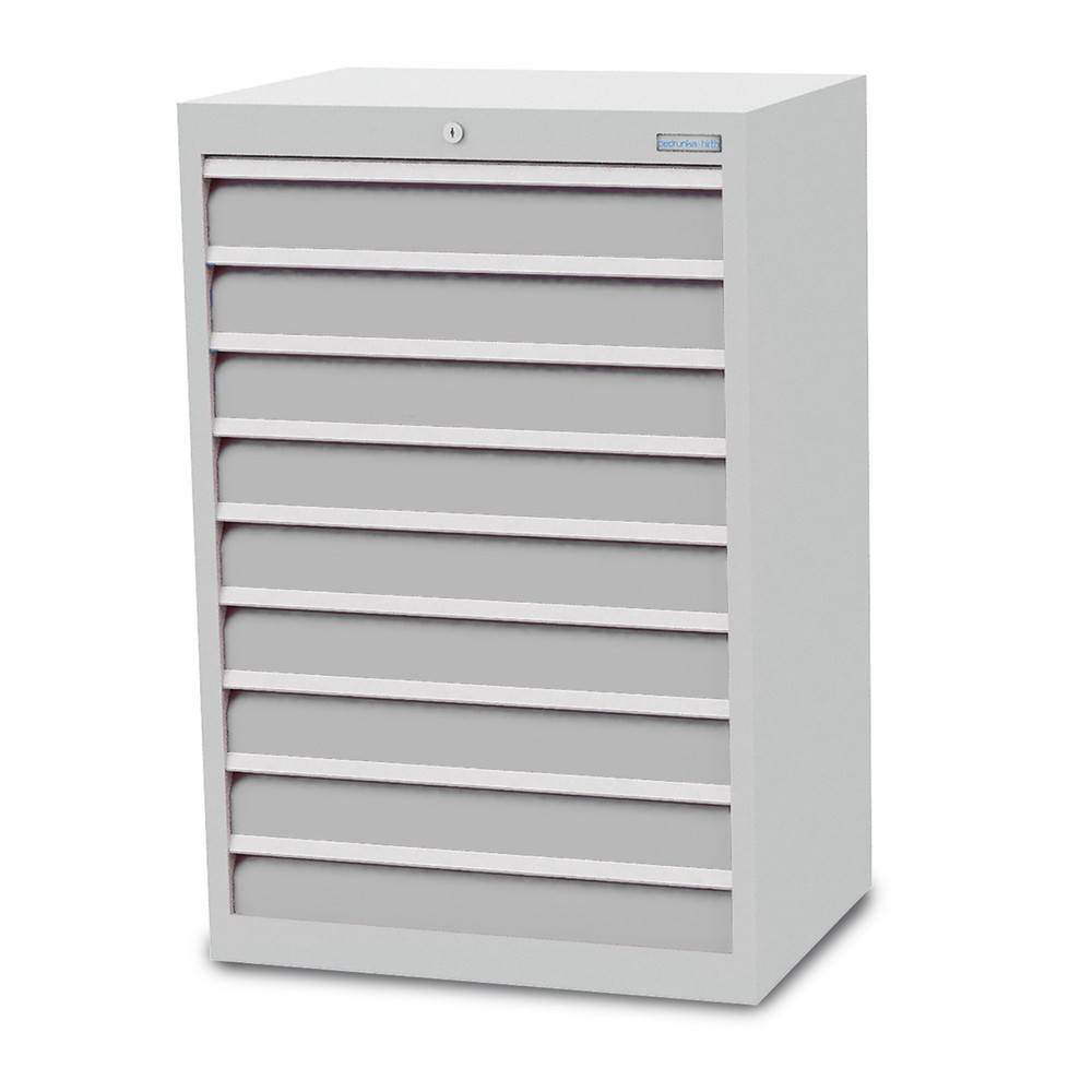 Obrázek produktu: Skříň se zásuvkami Profi Bedrunka+Hirth, zásuvky 9x100 mm, VxŠxH 1019 x 680 x 500 mm, světle šedá, světle šedá